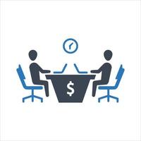 Business meeting Icon on white background vector