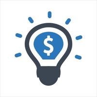 idea ganar dinero, obtener ganancias icono de idea vector