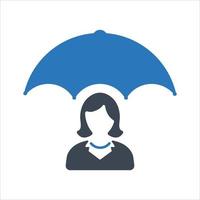 Business protection, insurance icon on white background vector