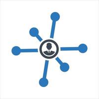Business network icon on white background vector