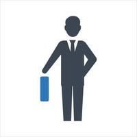 Business person icon on white background vector