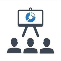 Presenting graphical report, statistic icon vector