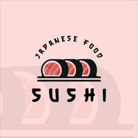 rollo sushi logo vector ilustración plantilla icono diseño gráfico. signo o símbolo de comida japonesa para restaurante y café de negocios