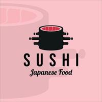 rollo sushi logo vector ilustración plantilla icono diseño gráfico. signo o símbolo de comida japonesa para restaurante y café de negocios