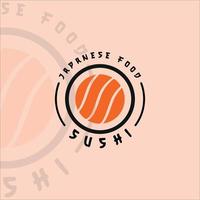 sushi logo vector ilustración plantilla icono diseño gráfico. signo o símbolo de rollo de comida japonesa para restaurante y concepto de negocio con estilo tipográfico