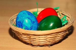 easter eggs in the basket photo