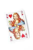 playing card queen of hearts from deck full view photo