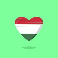 ilustración de amor en forma de bandera de hungría vector
