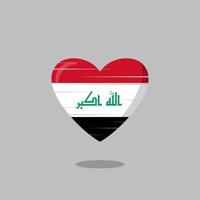 Iraq flag shaped love illustration vector