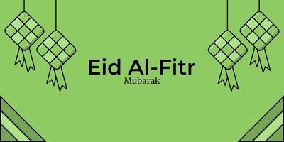 Eid al-fitr mubarak title text vector