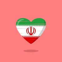 Iran flag shaped love illustration vector