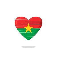 Burkina faso flag shaped love illustration vector