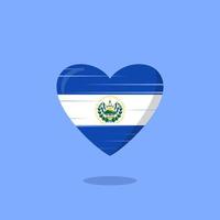 El salvador flag shaped love illustration vector