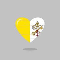 Vatican flag shaped love illustration vector