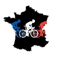 tres bicicletas en la ilustración de la isla de francia vector