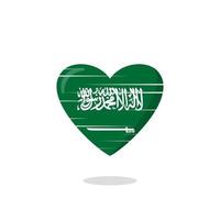 Saudi Arabia flag shaped love illustration vector