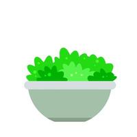 Vegetable salad with green leaves vector