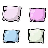 Set of pillows. Large and small object. Cartoon flat illustration vector