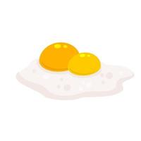 Scrambled egg. Healthy Breakfast. Flat cartoon isolated on white background vector