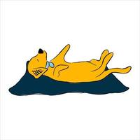 Cute cartoon puppy dachshund sleeping vector