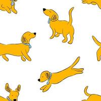 Seamless pattern with playful dachshunds vector