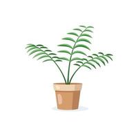 Flower in pot isolated on white background vector