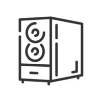 PC icon in simple one line style vector