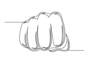 Continuous one line drawing of an vintage fist vector