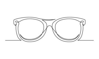Continuous one line drawing of an vintage glasses vector