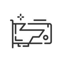 Sound card icon in simple one line style vector