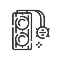 Water cooling system icon in simple one line style vector