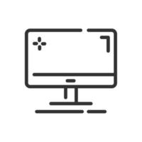 Monitor icon in simple one line style vector