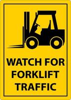 Caution 2-Way Watch For Forklift Traffic Sign On White Background vector