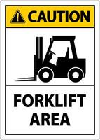 2-Way Caution Forklift Area Sign On White Background vector