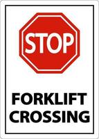 2-Way Stop Forklift Crossing Sign On White Background vector