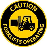 Caution 2-Way Forklifts Operating Sign On White Background vector