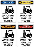 2-Way Watch For Forklift Traffic Sign On White Background vector