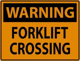 Warning Slow Forklift Crossing Sign On White Background vector