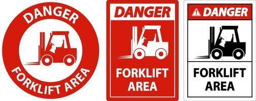 2-Way Danger Forklift Area Sign On White Background vector