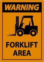 2-Way Warning Forklift Area Sign On White Background vector