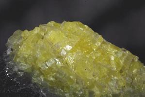 crystals of sulfur on rock crystal photo