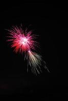 red green double fireworks for new years eve birthday photo