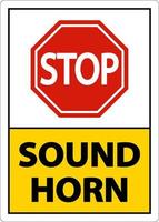 2-Way Stop Sound Horn Sign On White Background vector