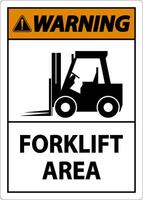 2-Way Warning Forklift Area Sign On White Background vector