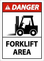 2-Way Danger Forklift Area Sign On White Background vector