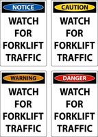 Caution Watch For Forklift Traffic Sign On White Background vector