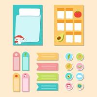 Paper sticker and memo note illustration design vector