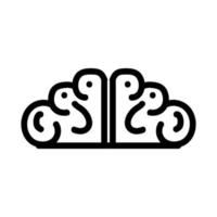 icono del cerebro o logotipo símbolo de signo aislado ilustración vectorial sobre fondo blanco vector