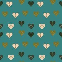 hoja de corazón hermoso diseño de patrones sin fisuras para decorar, empapelar, envolver papel, tela, telón de fondo, etc. vector