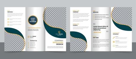 Trifold Brochure Design Template for Your Company, Corporate, Business, Advertising, Marketing, Agency, and Internet Business. vector